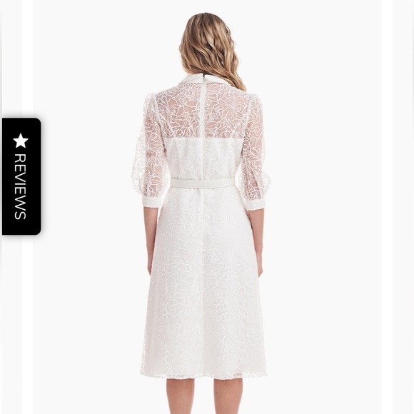 Kay Unger Khloe Illusion Midi Dress in white Size 6 - Picture 2 of 7